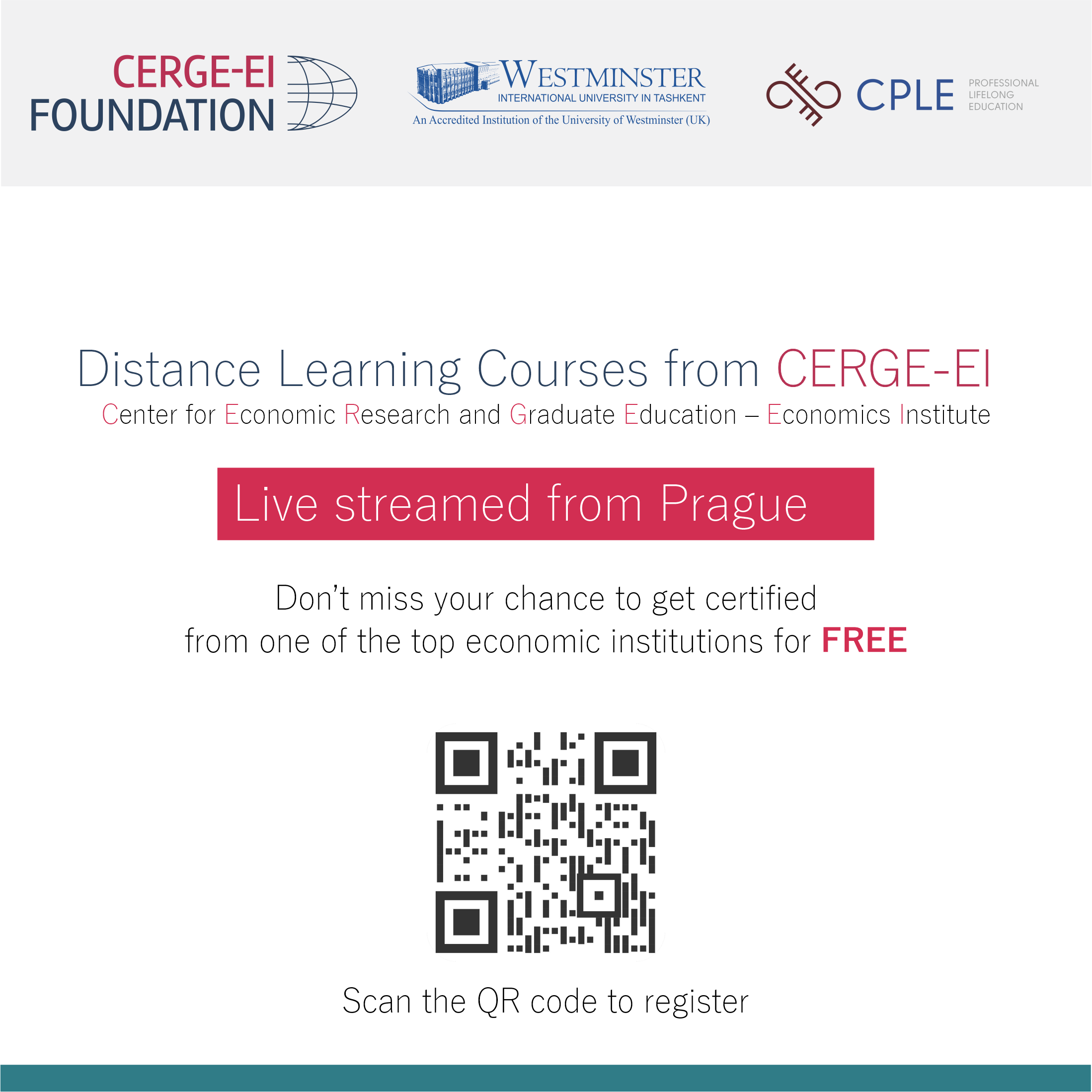 Participate in the CERGE-EI Foundation Distance Learning Program 2021.